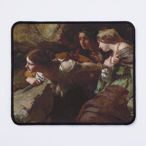Item preview, Courage, Anxiety and Despair: Watching the Battle | female portrait still life oil on canvas painting print | by James Sant, R.A. designed and sold by Jéanpaul Ferro.