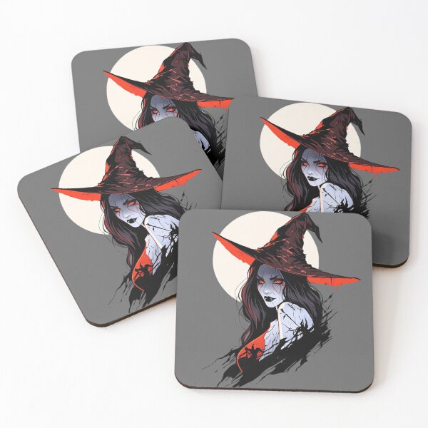 Item preview, Dark Witch with Red Eyes and Full Moon Background designed and sold by juthamas8426.