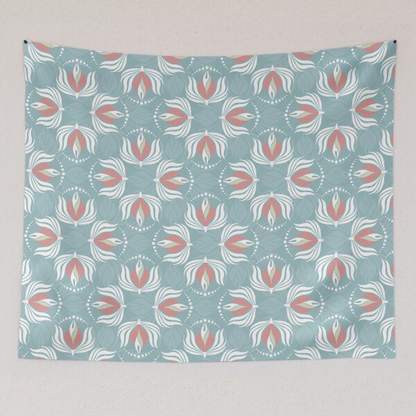 Item preview, Petal Drift - Peach, Red & Blue Grey [10] CP22077j designed and sold by Carina Parry Studios.