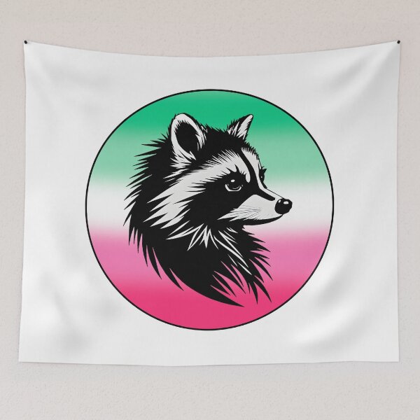 Item preview, Adorable Raccoon with Abrosexual Pride Flag Colored Background, Abrosexual Flag Design  designed and sold by Travelslightly.