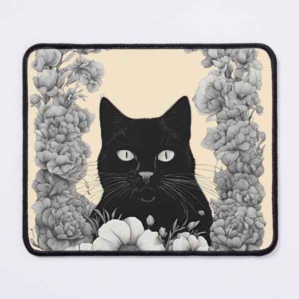 Item preview, Black cat cover with a floral autumn pattern in bright colors. designed and sold by Catophile.