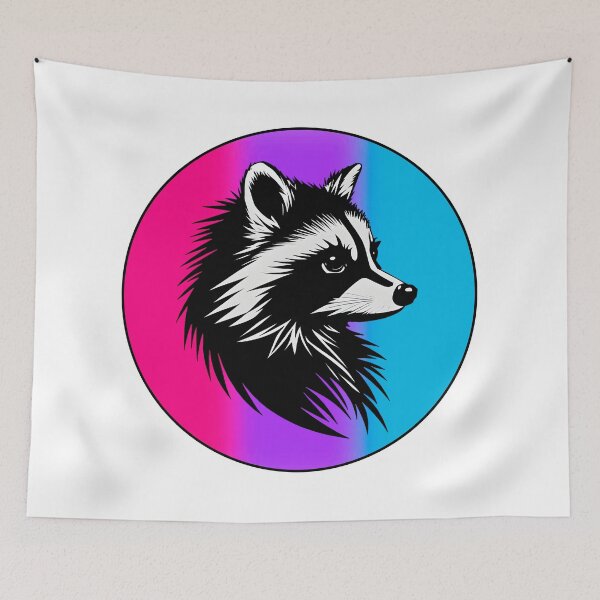 Item preview, Adorable Raccoon with Androgynous Pride Flag Colored Background, Androgynous Flag Design  designed and sold by Travelslightly.