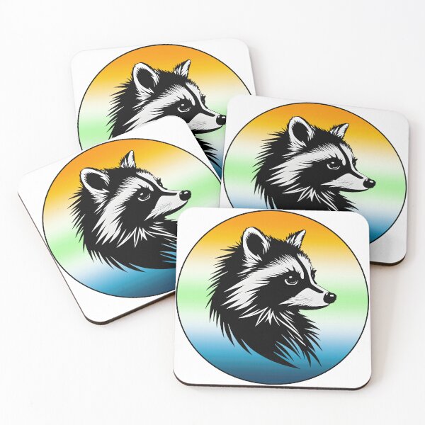 Item preview, Adorable Raccoon with AroAce Agender Pride Flag Colored Background, AroAce Agender Flag Design  designed and sold by Travelslightly.