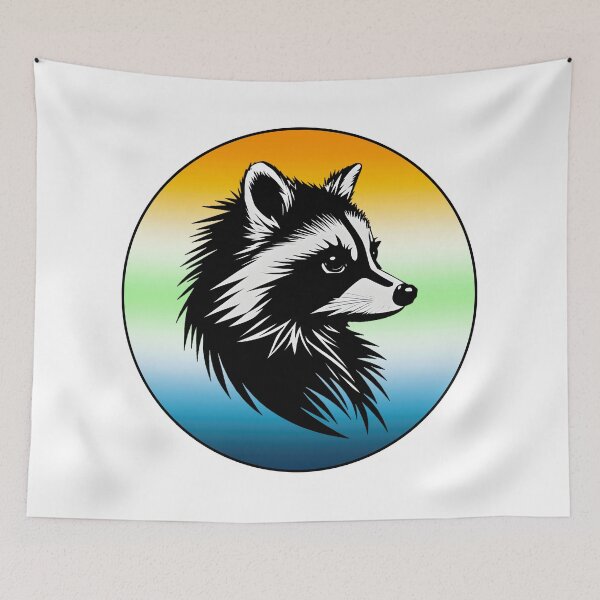 Item preview, Adorable Raccoon with AroAce Agender Pride Flag Colored Background, AroAce Agender Flag Design  designed and sold by Travelslightly.