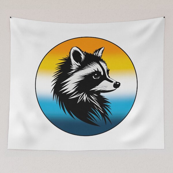 Item preview, Adorable Raccoon with AroAce Pride Flag Colored Background, AroAce Flag Design  designed and sold by Travelslightly.