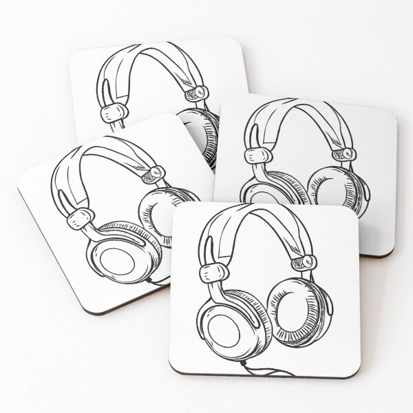 Item preview, Big Headphones Line Drawing designed and sold by GeoSketchWear.