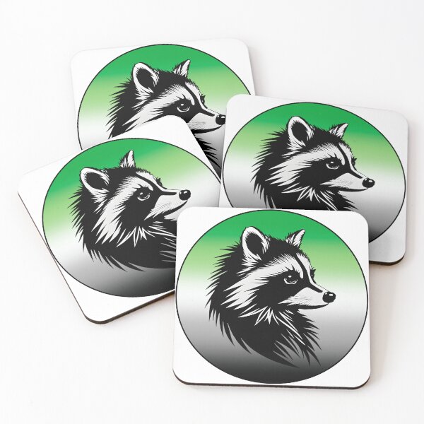 Item preview, Adorable Raccoon with Aromantic Pride Flag Colored Background, Aromantic Flag Design  designed and sold by Travelslightly.