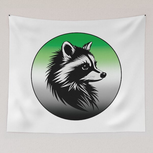 Item preview, Adorable Raccoon with Aromantic Pride Flag Colored Background, Aromantic Flag Design  designed and sold by Travelslightly.