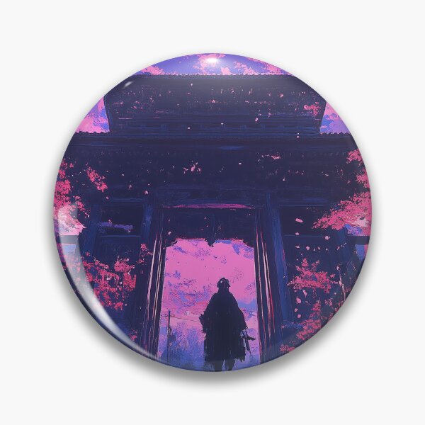 Item preview, Cherry Blossom Moonrise at Ancient Japanese Temple designed and sold by Torii Studio.