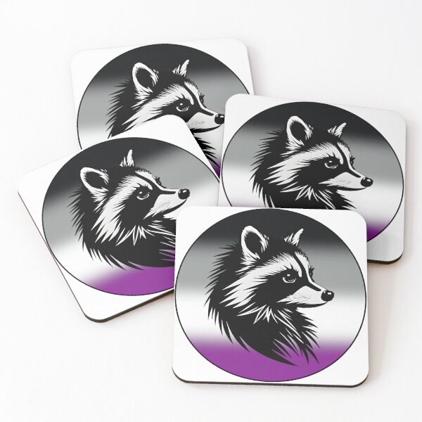 Item preview, Adorable Raccoon with Asexual Pride Flag Colored Background, Ace Flag Design  designed and sold by Travelslightly.