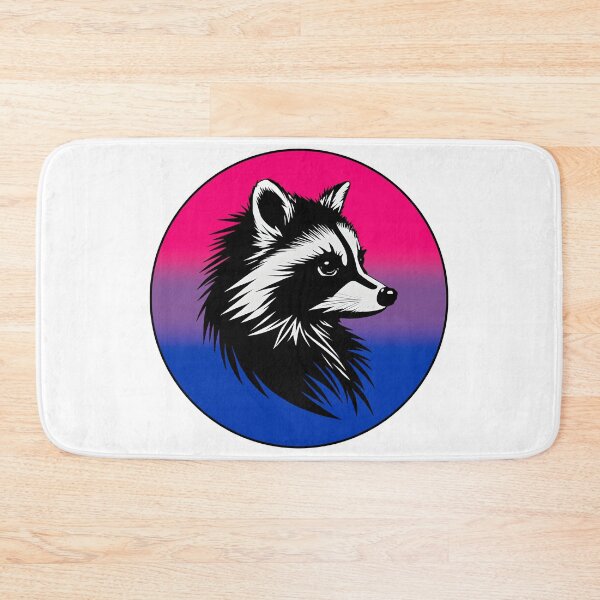 Item preview, Adorable Raccoon with Bisexual Pride Flag Colored Background, Bi Flag Design  designed and sold by Travelslightly.