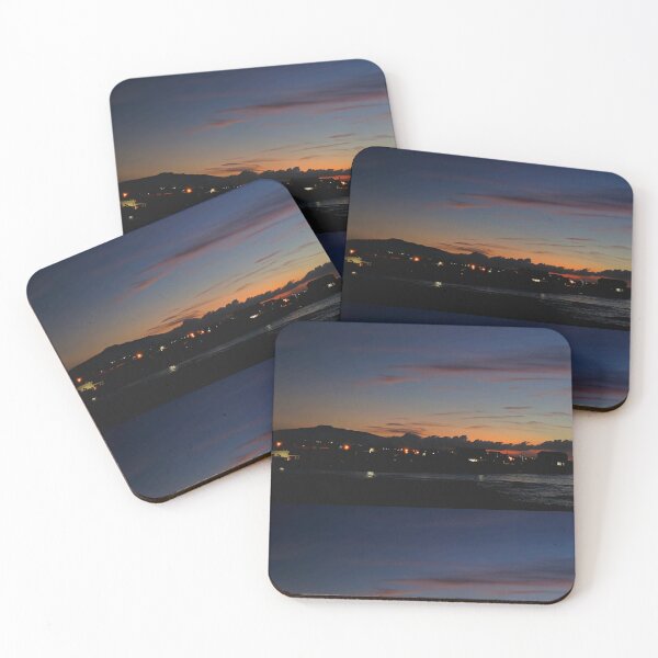 Item preview, Sunset scenery of Jeju Kimnyeong Beach with Mt. Halla in the distance, east of Jeju, Korea. designed and sold by human8891.