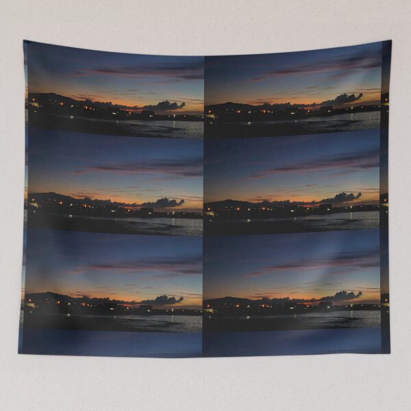 Item preview, Sunset scenery of Jeju Kimnyeong Beach with Mt. Halla in the distance, east of Jeju, Korea. designed and sold by human8891.