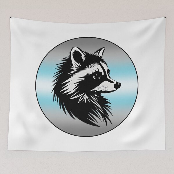 Item preview, Adorable Raccoon with Demiboy Pride Flag Colored Background, Demiboy Flag Design  designed and sold by Travelslightly.