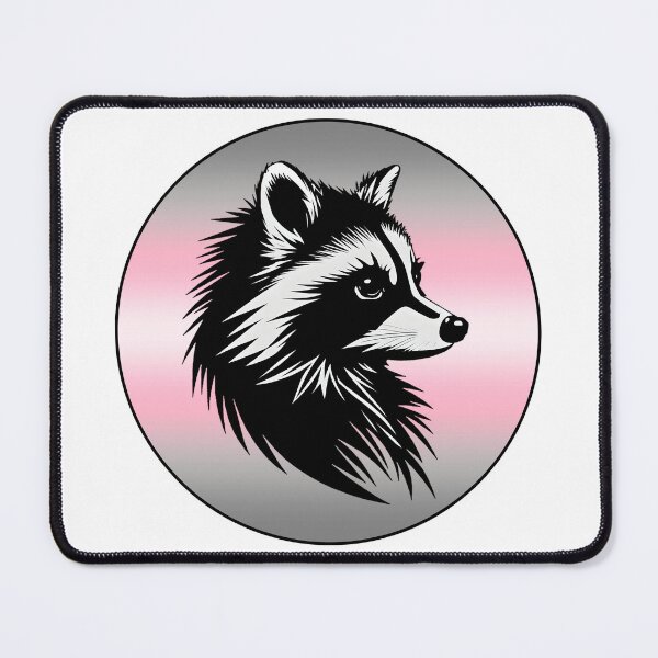 Item preview, Adorable Raccoon with Demigirl Pride Flag Colored Background, Demigirl Flag Design  designed and sold by Travelslightly.