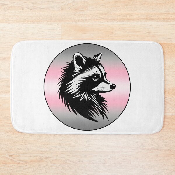 Item preview, Adorable Raccoon with Demigirl Pride Flag Colored Background, Demigirl Flag Design  designed and sold by Travelslightly.