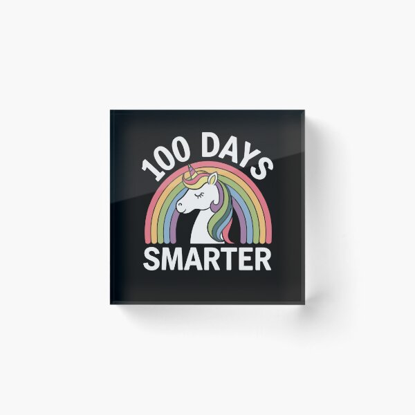 Item preview, 100 Days Smarter Unicorn Rainbow School Milestone designed and sold by Hananiah Merch.