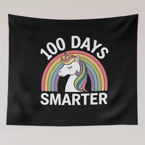 Item preview, 100 Days Smarter Unicorn Rainbow School Milestone designed and sold by Hananiah Merch.