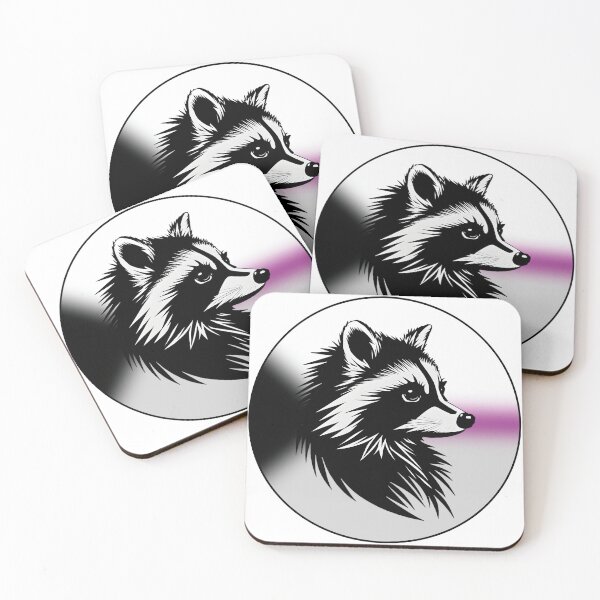 Item preview, Adorable Raccoon with Demisexual Pride Flag Colored Background, Demi Flag Design  designed and sold by Travelslightly.