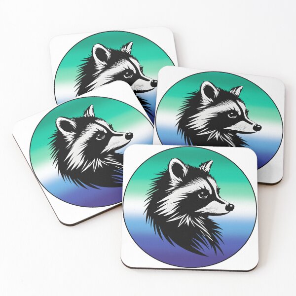 Item preview, Adorable Raccoon with Gay MLM Pride Flag Colored Background, MLM Flag Design  designed and sold by Travelslightly.
