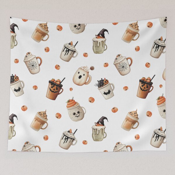 Item preview, Halloween Drinks with Pumpkins, Halloween pattern designed and sold by natalidesign.