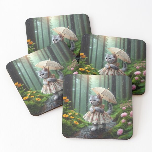 Item preview, The Cat Girl Walking in the Forest森林中散步的貓女孩 designed and sold by BoBo686868.
