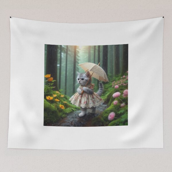 Item preview, The Cat Girl Walking in the Forest森林中散步的貓女孩 designed and sold by BoBo686868.