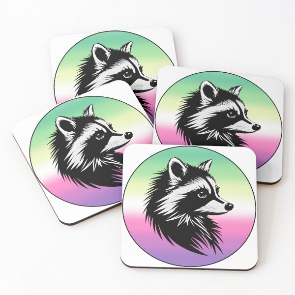 Item preview, Adorable Raccoon with Genderfae Pride Flag Colored Background, Genderdoe Flag Design  designed and sold by Travelslightly.