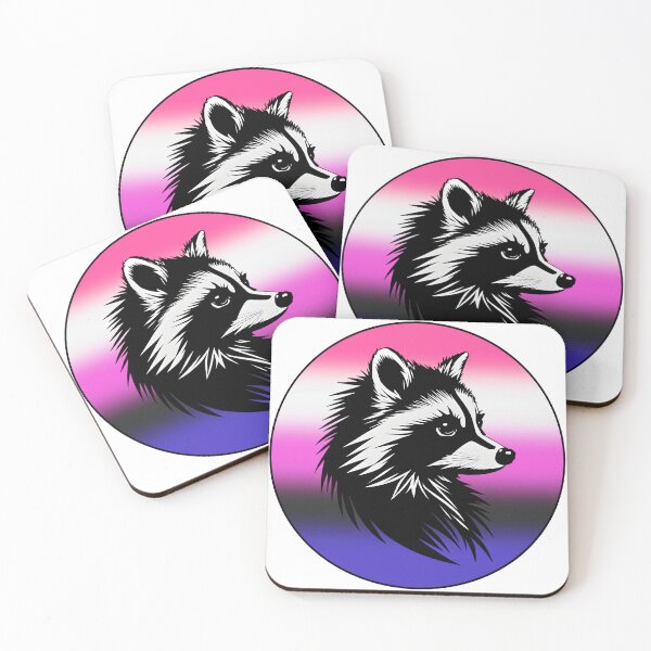 Item preview, Adorable Raccoon with Genderfluid Pride Flag Colored Background, Genderfluid Flag Design  designed and sold by Travelslightly.