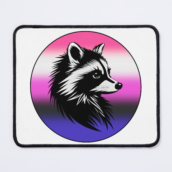 Item preview, Adorable Raccoon with Genderfluid Pride Flag Colored Background, Genderfluid Flag Design designed and sold by Travelslightly.