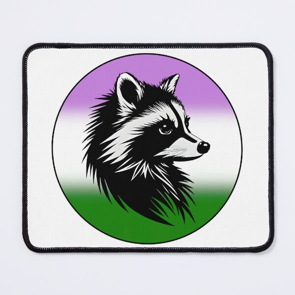 Item preview, Adorable Raccoon with Genderqueer Pride Flag Colored Background, Genderqueer Flag Design designed and sold by Travelslightly.