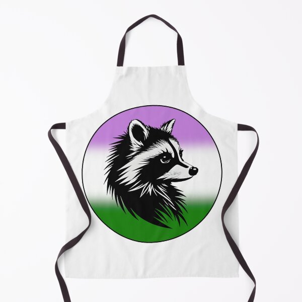 Aperçu de l'œuvre Adorable raton laveur avec un drapeau de fierté genderqueer sur fond coloré, conception de drapeau genderqueer créée et vendue par Travelslightly.
