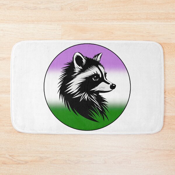 Item preview, Adorable Raccoon with Genderqueer Pride Flag Colored Background, Genderqueer Flag Design  designed and sold by Travelslightly.