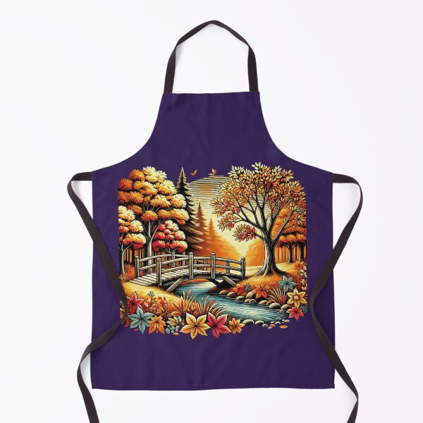 Item preview, Rustic Autumn Bridge Over Stream with Fall Leaves designed and sold by charaf19.