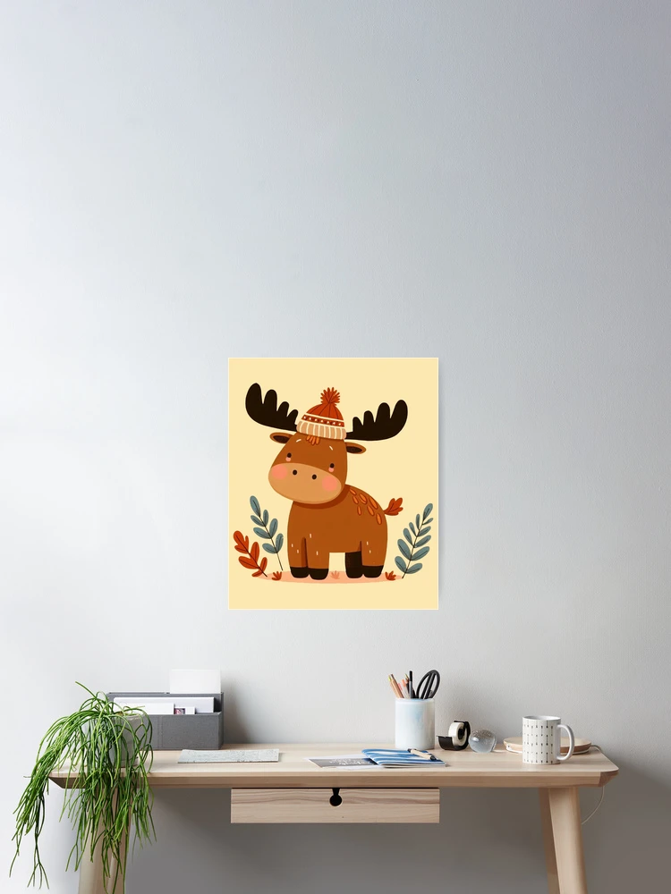 Thumbnail 2 of 3, Poster, Fall moose designed and sold by Rlyehinmate.