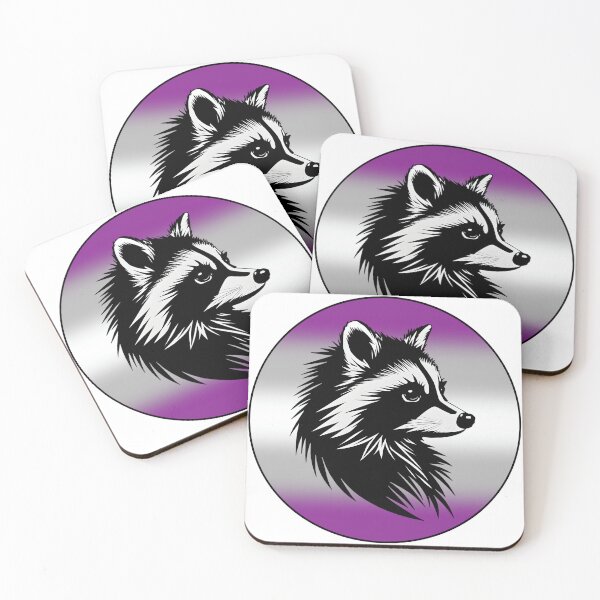 Item preview, Adorable Raccoon with Graysexual Pride Flag Colored Background, Greysexual Flag Design  designed and sold by Travelslightly.