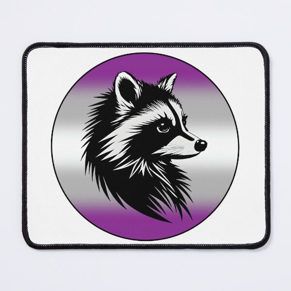 Item preview, Adorable Raccoon with Graysexual Pride Flag Colored Background, Greysexual Flag Design  designed and sold by Travelslightly.