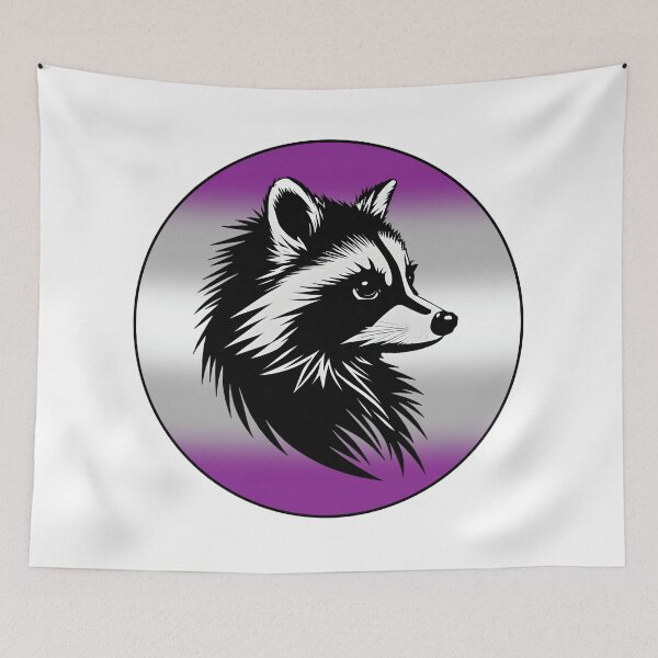 Item preview, Adorable Raccoon with Graysexual Pride Flag Colored Background, Greysexual Flag Design  designed and sold by Travelslightly.