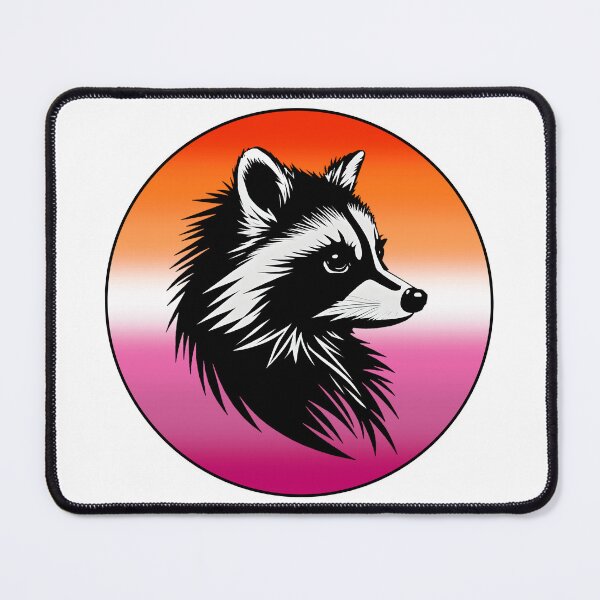 Item preview, Adorable Raccoon with Lesbian Pride Flag Colored Background, Lesbian Flag Design designed and sold by Travelslightly.