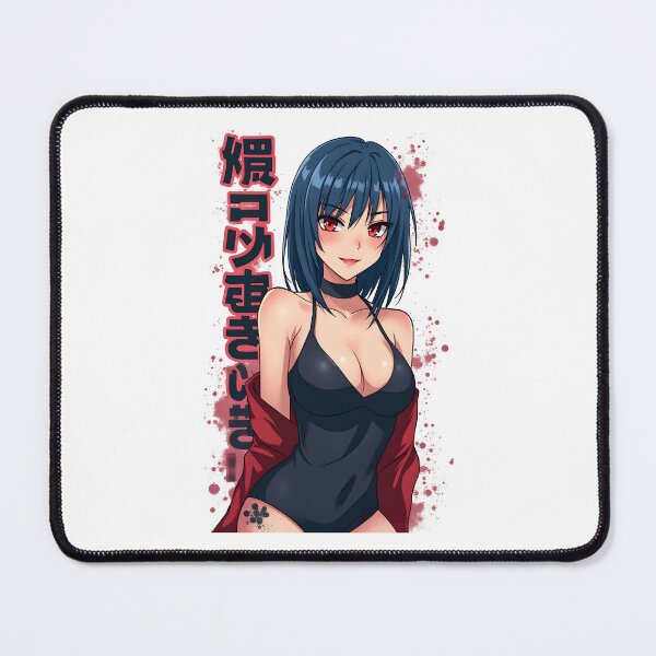 Item preview, Mysterious Blue-Haired Anime Waifu | Black Outfit & Seductive Smile | Japanese Manga Style designed and sold by Anime Shape.