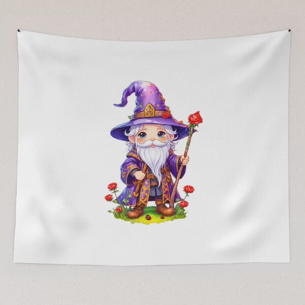 Item preview, Watercolor wizard cartoon holding a rose designed and sold by paiteen09.
