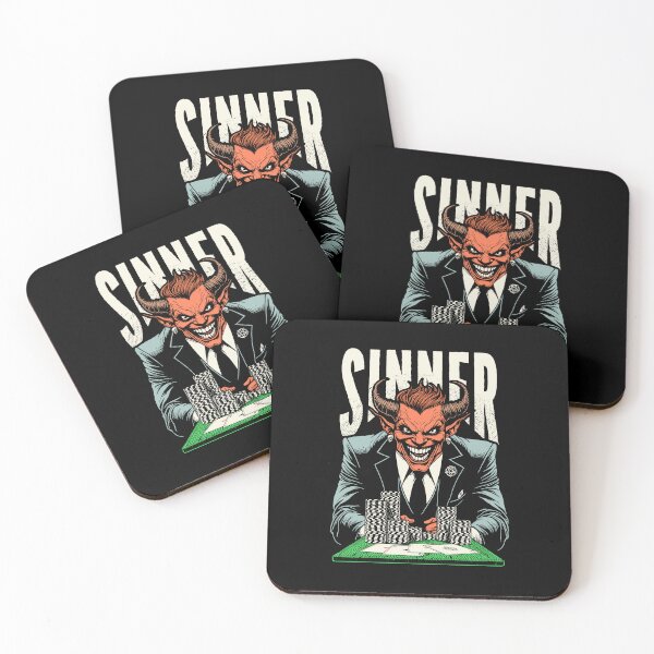 Item preview, Halloween Poker Funny Devil Demon Player Sinner Four Aces designed and sold by GrandeDuc.