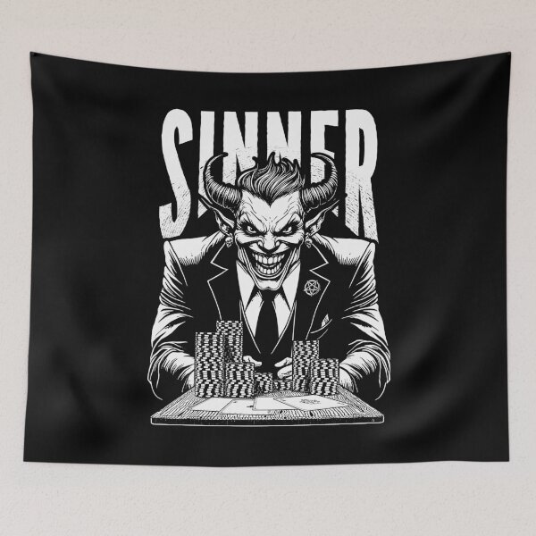 Item preview, Halloween Poker Funny Devil Demon Player Sinner Four Aces designed and sold by GrandeDuc.