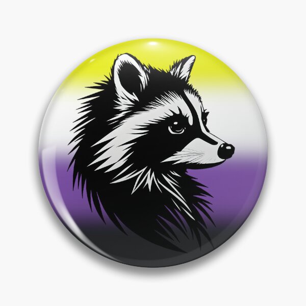 Item preview, Adorable Raccoon with Nonbinary Pride Flag Colored Background, Enby Flag Design  designed and sold by Travelslightly.