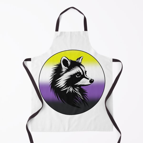 Item preview, Adorable Raccoon with Nonbinary Pride Flag Colored Background, Enby Flag Design  designed and sold by Travelslightly.