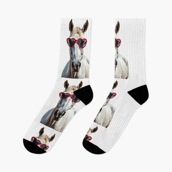 Item preview, Funny cool Horse wearing heart shape sunglasses designed and sold by LazyOwlStore.