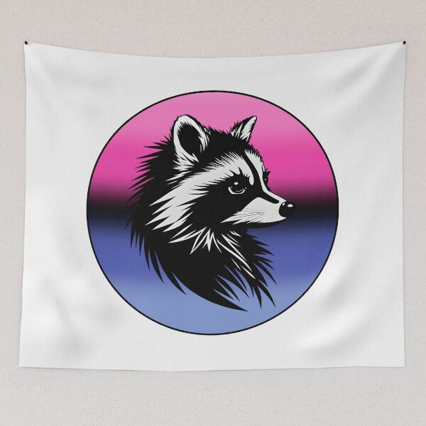 Item preview, Adorable Raccoon with Omnisexual Pride Flag Colored Background, Omni Flag Design  designed and sold by Travelslightly.
