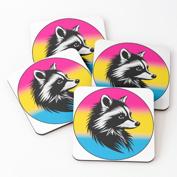 Item preview, Adorable Raccoon with Pansexual Pride Flag Colored Background, Pan Flag Design  designed and sold by Travelslightly.
