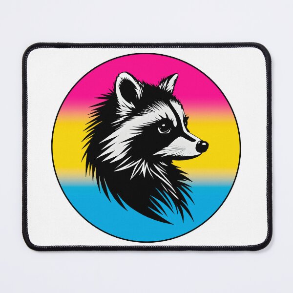 Item preview, Adorable Raccoon with Pansexual Pride Flag Colored Background, Pan Flag Design  designed and sold by Travelslightly.