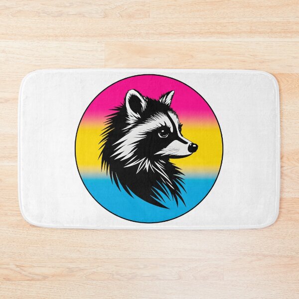 Item preview, Adorable Raccoon with Pansexual Pride Flag Colored Background, Pan Flag Design  designed and sold by Travelslightly.